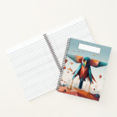 Coole geometrische Kunst Big bird Blue and Peach Notizblock (Innenseite)