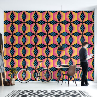 Coole geometrische Mustertapete mit schwarzem Hint Tapete