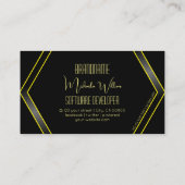 Coole geometrische Schwarz-Gelb-Blitze für Augenfä Visitenkarte (Rückseite)