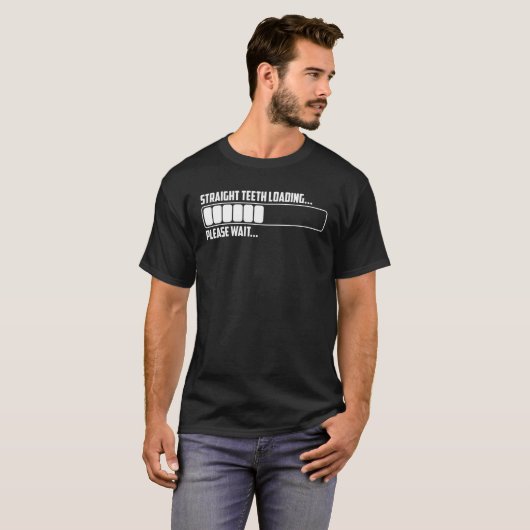 Coole gerade Zähne Laden bitte warten | Funny De T-Shirt (Vorne ganz)