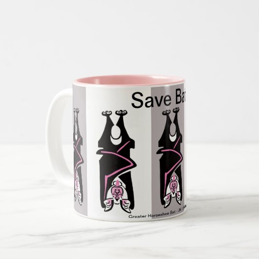 Coole Gerettet BATS - gefährdete Tiergrafik - Zweifarbige Tasse (Vorderseite Links)