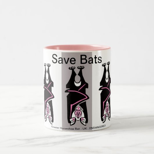Coole Gerettet BATS - gefährdete Tiergrafik - Zweifarbige Tasse (Mittel)