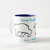 Coole Gerettet Polar-BÄREN - Arktis- Zweifarbige Tasse (Vorderseite Links)