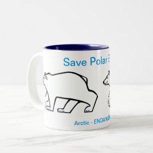 Coole Gerettet Polar-BÄREN - Arktis- Zweifarbige Tasse