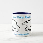 Coole Gerettet Polar-BÄREN - Arktis- Zweifarbige Tasse (Mittel)