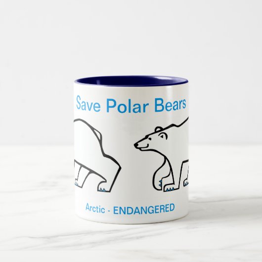 Coole Gerettet Polar-BÄREN - Arktis- Zweifarbige Tasse (Mittel)