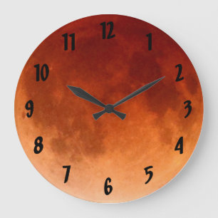 Coole Gesamtmondeklipse-Blut-Mond-Uhr Große Wanduhr