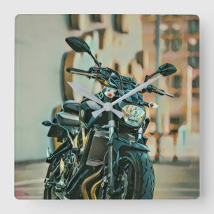 Coole Geschenke für Motorradfahrer Quadratische Wanduhr
