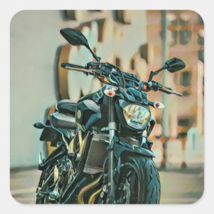 Coole Geschenke für Motorradfahrer Quadratischer Aufkleber