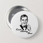 Coole Geschichte Bruder Vintage Retro Button (Vorne & Hinten)