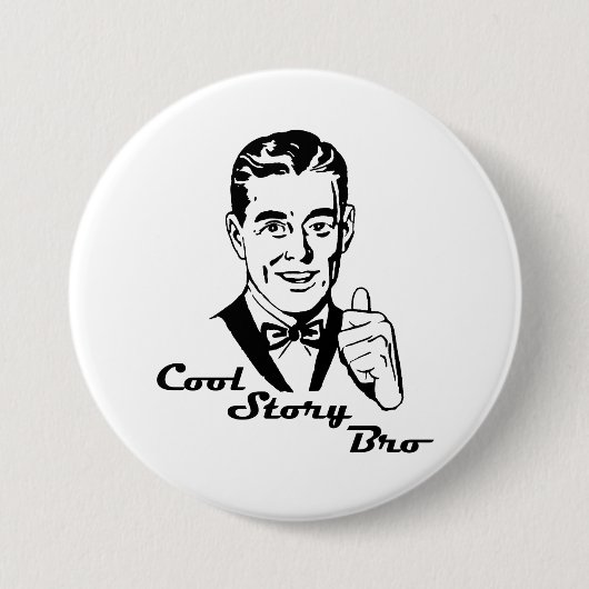 Coole Geschichte Bruder Vintage Retro Button (Vorderseite)
