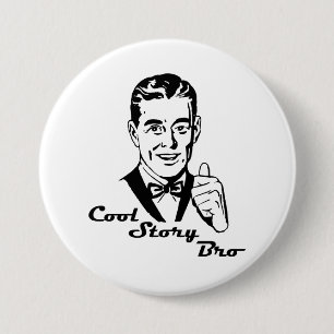 Coole Geschichte Bruder Vintage Retro Button