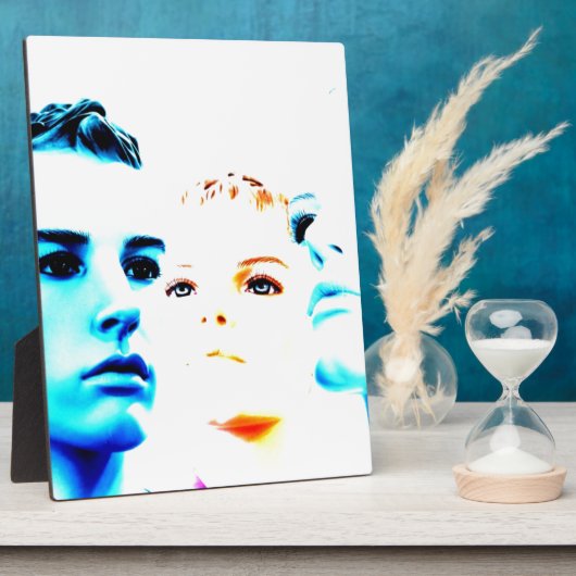 Coole Gesichter (drei Freunde), minimalistisches D Fotoplatte (Seite)