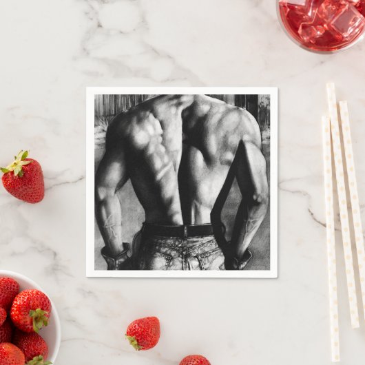 Coole Gewichtszunahme Maskuline Kunst für Männer P Serviette (Beispiel)