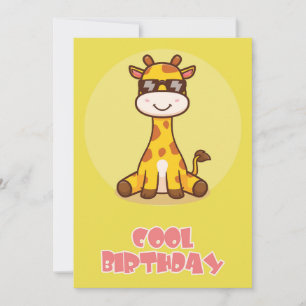 Coole Giraffe Flach Grußkarte Karte