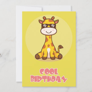 Coole Giraffe Flach Grußkarte Karte