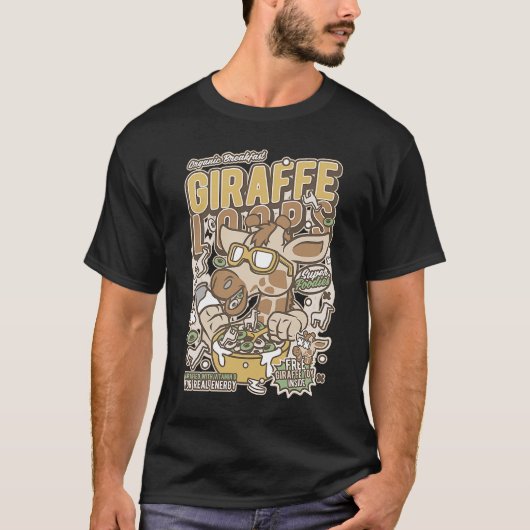 Coole Giraffe Frühstück Crunch Loops Comedy T-Shirt (Vorderseite)
