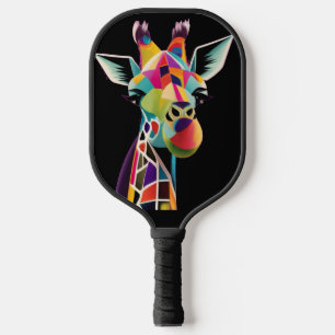 Coole Giraffe-Gesicht Abstrakt Pickleball Schläger