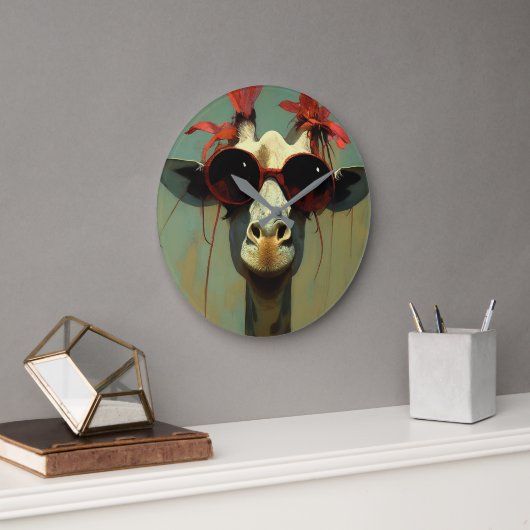 Coole Giraffe Große Wanduhr (Büro)