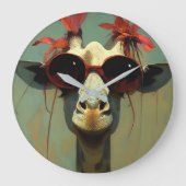 Coole Giraffe Große Wanduhr (Vorderseite)