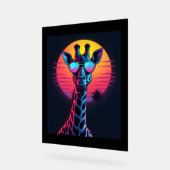 Coole Giraffe in Sonnenbrille unter Sonnenuntergan Acrylschild (Winkel)