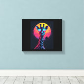 Coole Giraffe in Sonnenbrille unter Sonnenuntergan Leinwanddruck (Insitu (Holzboden))