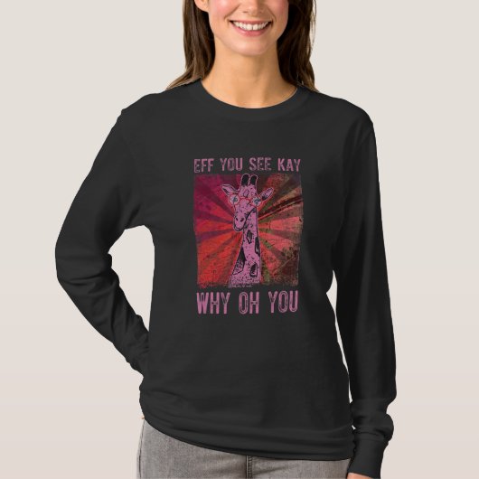 Coole Giraffe mit Brille T-Shirt (Vorderseite)