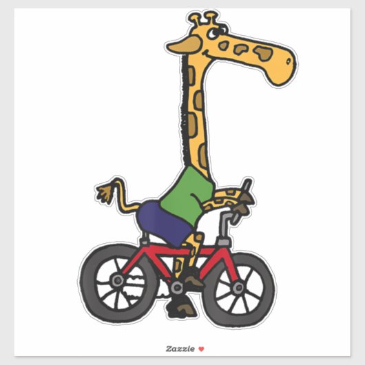 Coole Giraffe Reitrad Aufkleber (Blatt)
