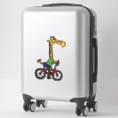 Coole Giraffe Reitrad Aufkleber (Koffer)
