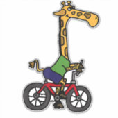 Coole Giraffe Reitrad Aufkleber (Vorderseite)
