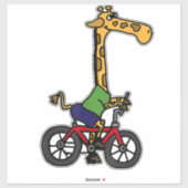 Coole Giraffe Reitrad Aufkleber (Blatt)