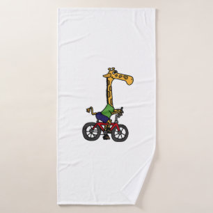 Coole Giraffe Reitrad Badehandtuch