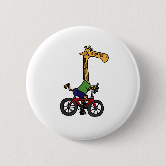 Coole Giraffe Reitrad Button (Vorderseite)