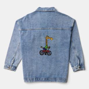 Coole Giraffe Reitrad Jeansjacke