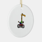 Coole Giraffe Reitrad Keramik Ornament (Rechts)