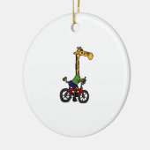 Coole Giraffe Reitrad Keramik Ornament (Links)