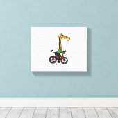 Coole Giraffe Reitrad Leinwanddruck (Insitu (Holzboden))