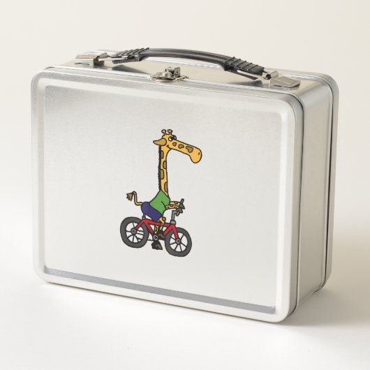 Coole Giraffe Reitrad Metall Brotdose (Vorderseite)