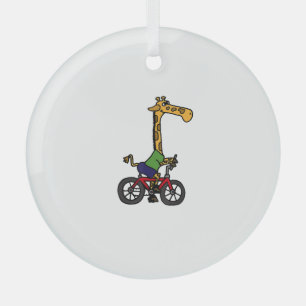 Coole Giraffe Reitrad Ornament Aus Glas