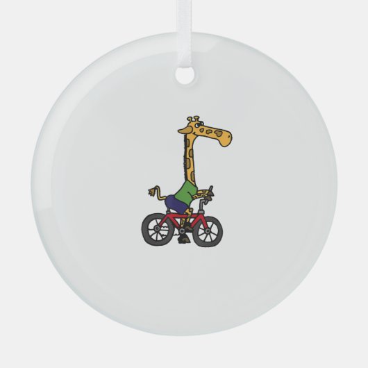 Coole Giraffe Reitrad Ornament Aus Glas (Vorderseite)