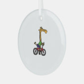 Coole Giraffe Reitrad Ornament Aus Glas (Vorderseite links)