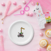 Coole Giraffe Reitrad Pappteller (Party)