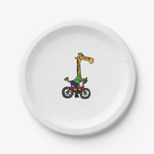 Coole Giraffe Reitrad Pappteller