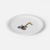 Coole Giraffe Reitrad Pappteller (Schrägansicht)