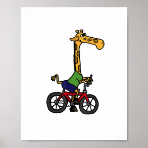 Coole Giraffe Reitrad Poster