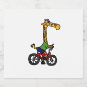 Coole Giraffe Reitrad Schaumweinetikett (Einzelnes Label)