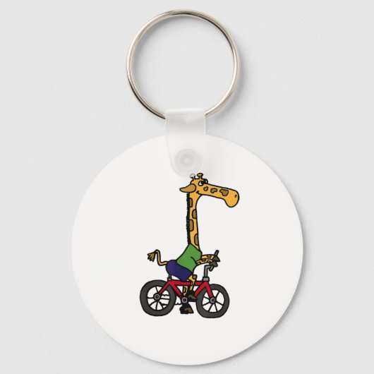 Coole Giraffe Reitrad Schlüsselanhänger (Vorderseite)