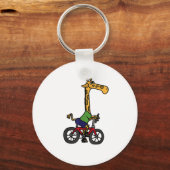 Coole Giraffe Reitrad Schlüsselanhänger (Vorderseite)