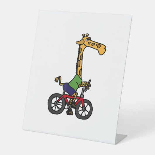 Coole Giraffe Reitrad Sockelschild (Vorderseite)