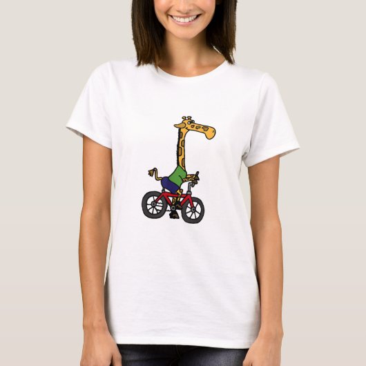 Coole Giraffe Reitrad T-Shirt (Vorderseite)